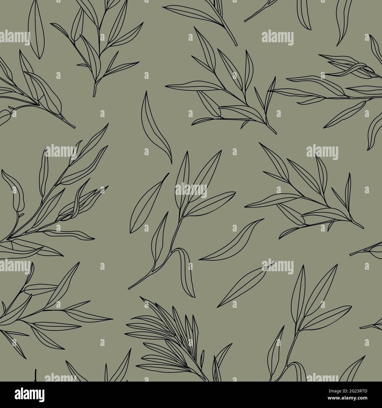 Seamless food herbs vector background, tea leaves hand drawn pattern ...