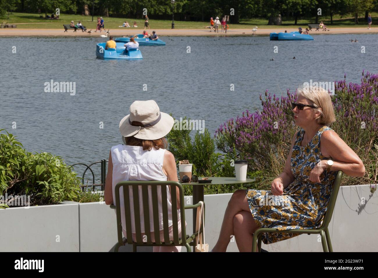 UK Weather, 8 June 2021 in Hyde Park, London, people are out enjoying