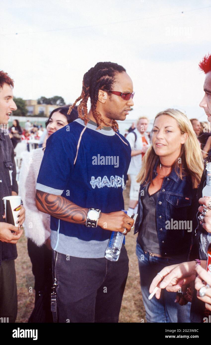 Maxim from the prodigy backstage at the Reading Festival 2002 Stock Photo