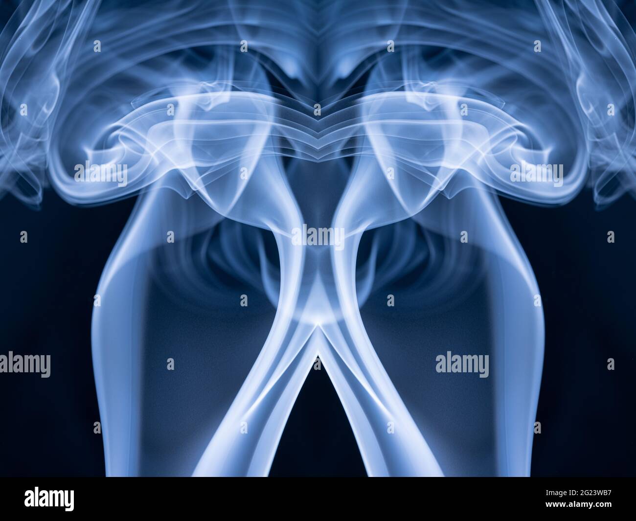 blue smoke on a black backgroud Stock Photo