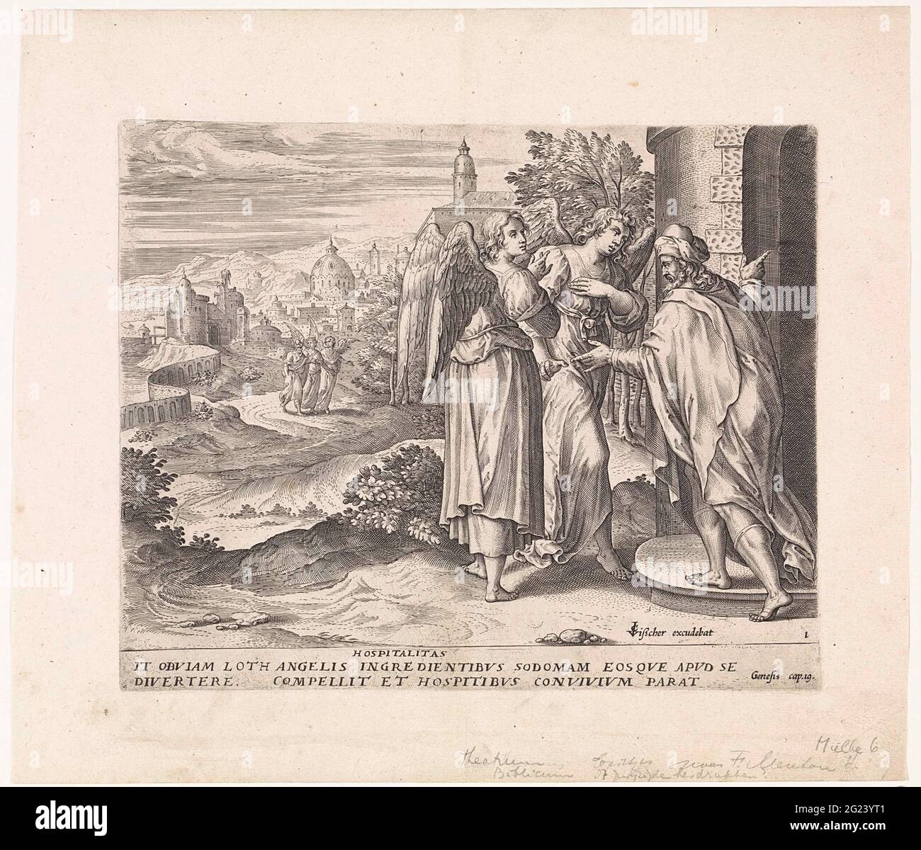 Lot and the two angels; Hospitalitas; History of Lot; Theatrum Biblicum ...