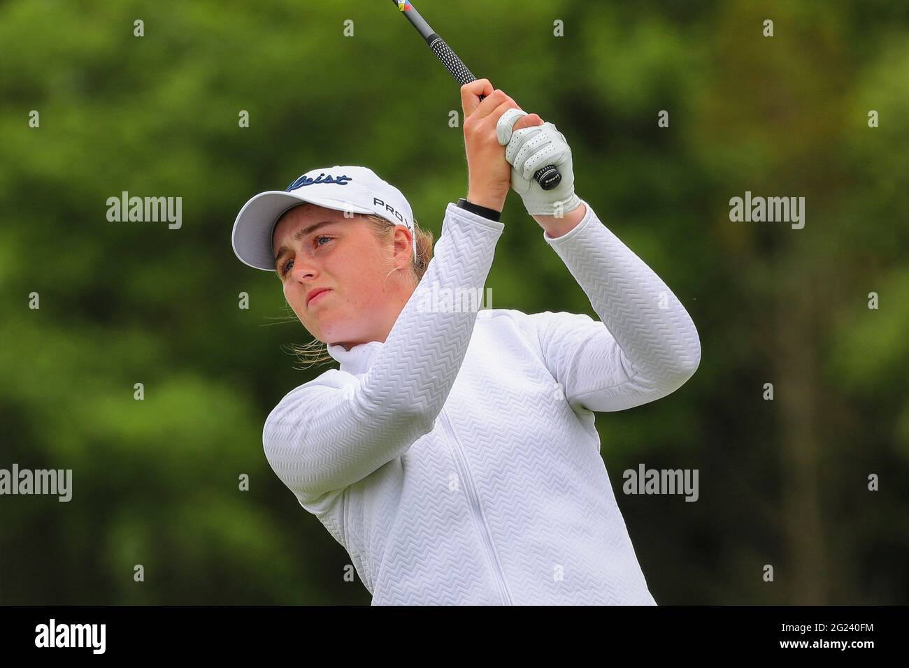 Troon, UK. 08th June, 2021. HANNAH DARLING, of Broomieknowe, the 17 year  old Curtis Cup Squad member continues playing in the second round at the  118th Womens Amateur Golf Championship over Barassie