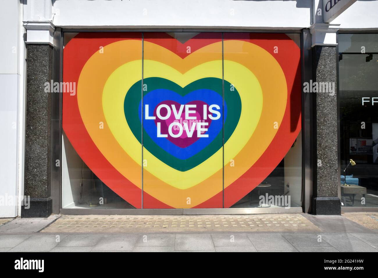 Tottenham Court Road, London, UK. 8th June 2021. Pride Month, Love is