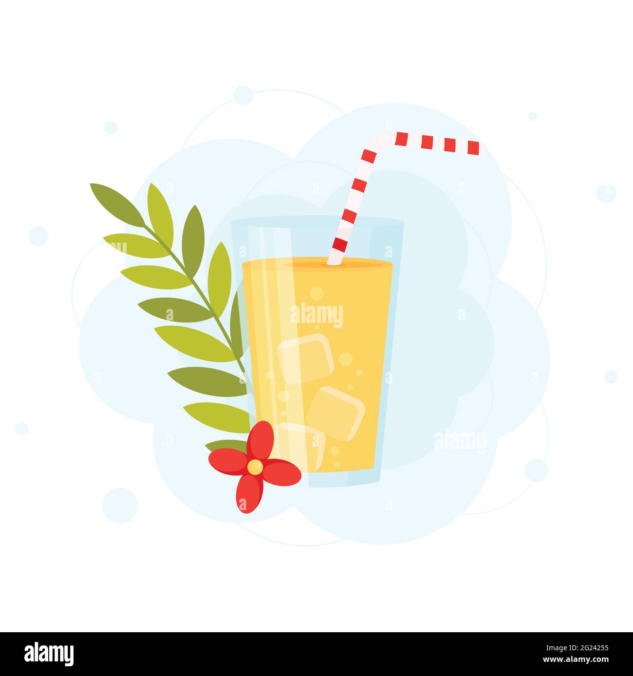 Cartoon summer tropical drink lemonade. vector illustration Stock