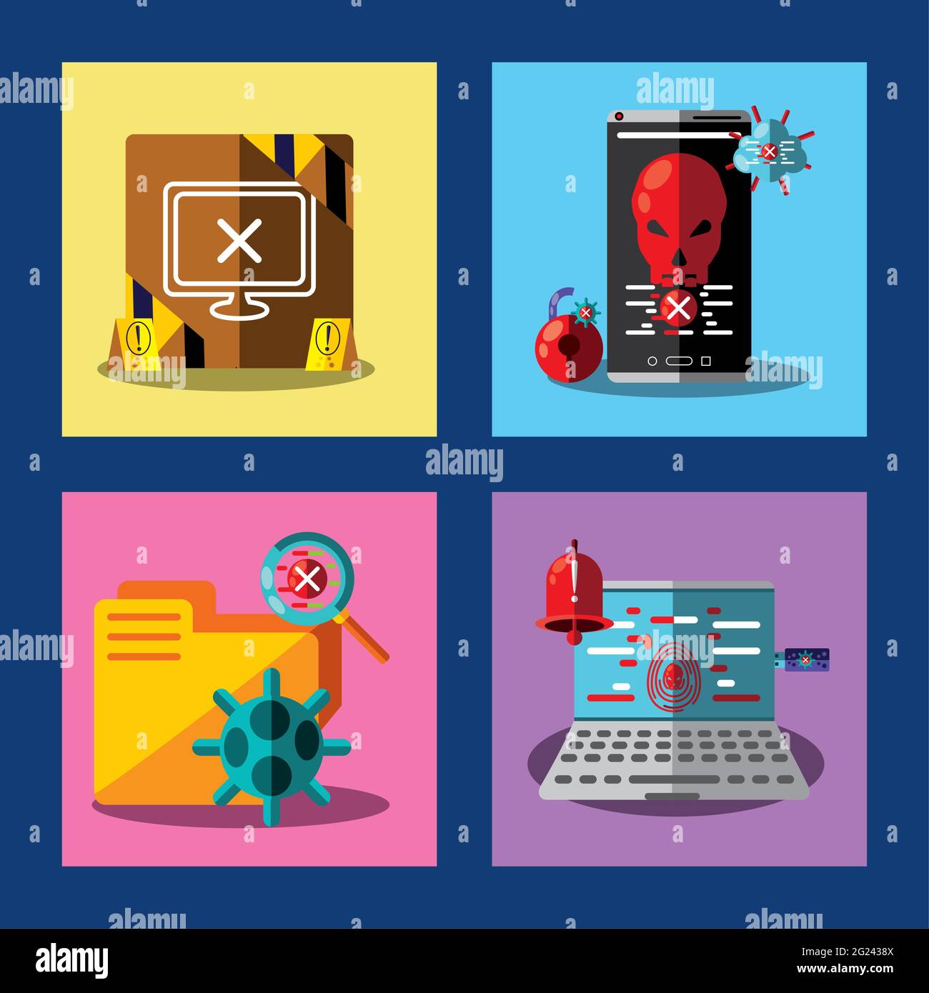 cybercrime hacking system Stock Vector