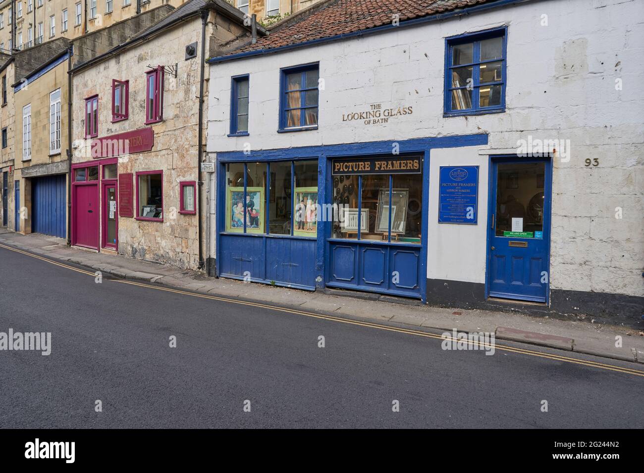 Historic houses and shops in Walcot Street in the World Heritage city