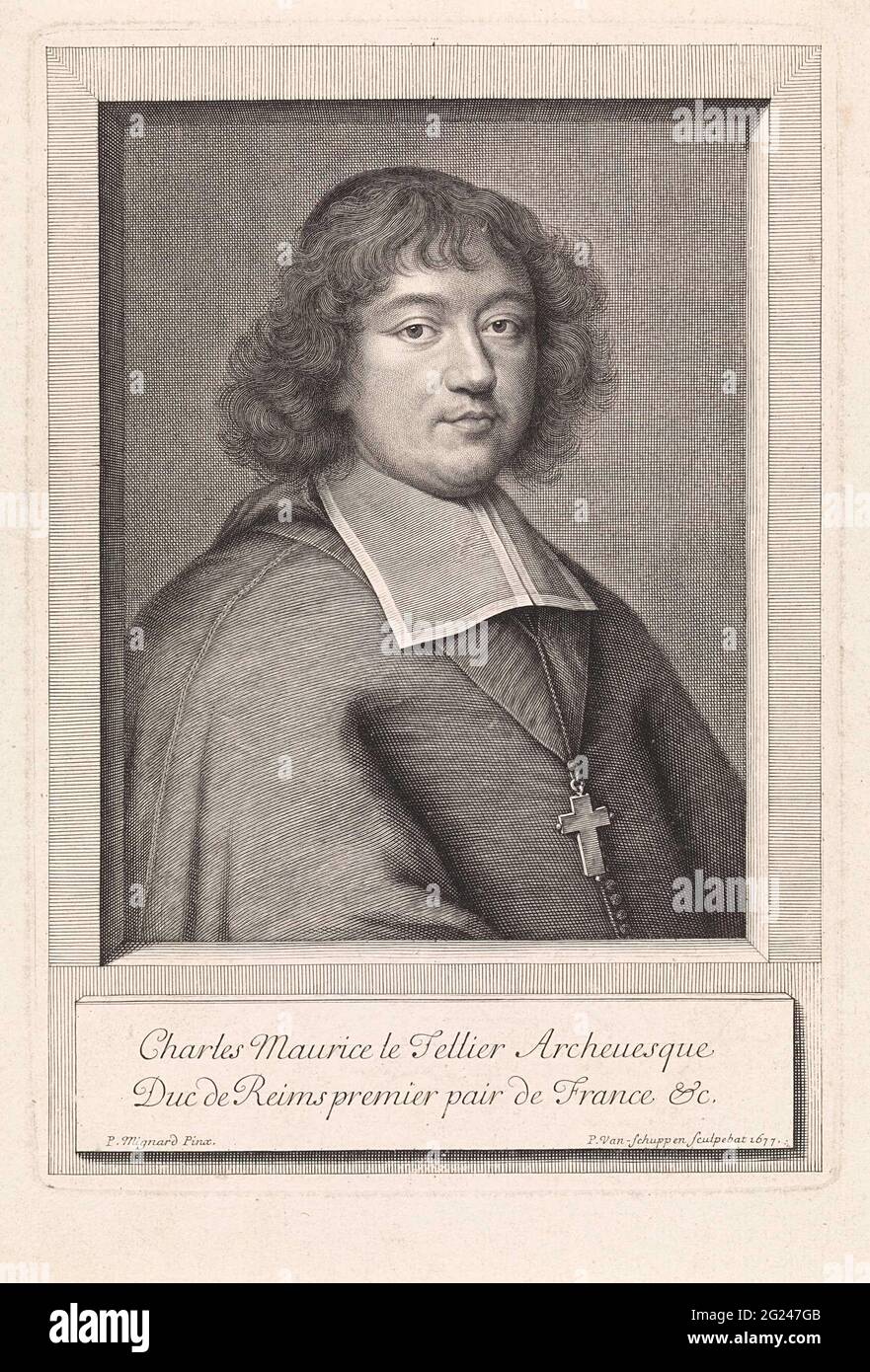 Portrait of Charles-Maurice le Tellier, Archbishop of Reims Stock Photo ...