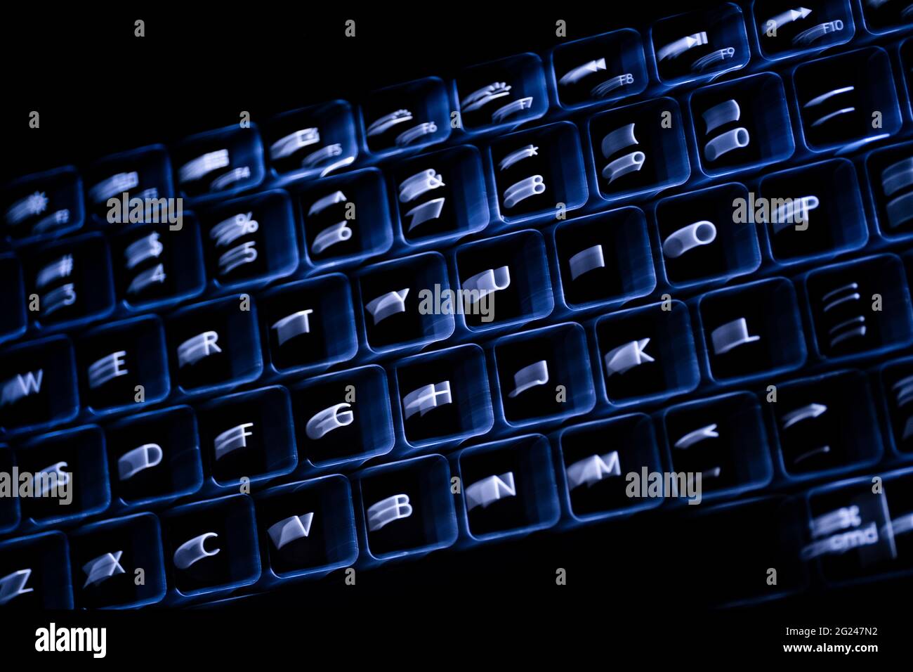 Close-up od blurred black computer keyboard Stock Photo