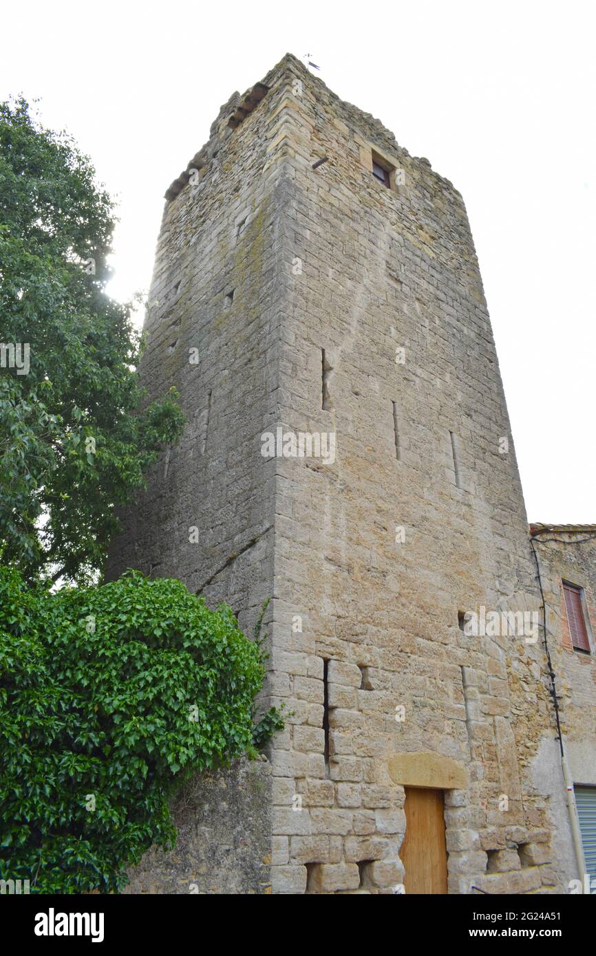 Torre del Vulpellac, Peratallada Gerona Spain Stock Photo