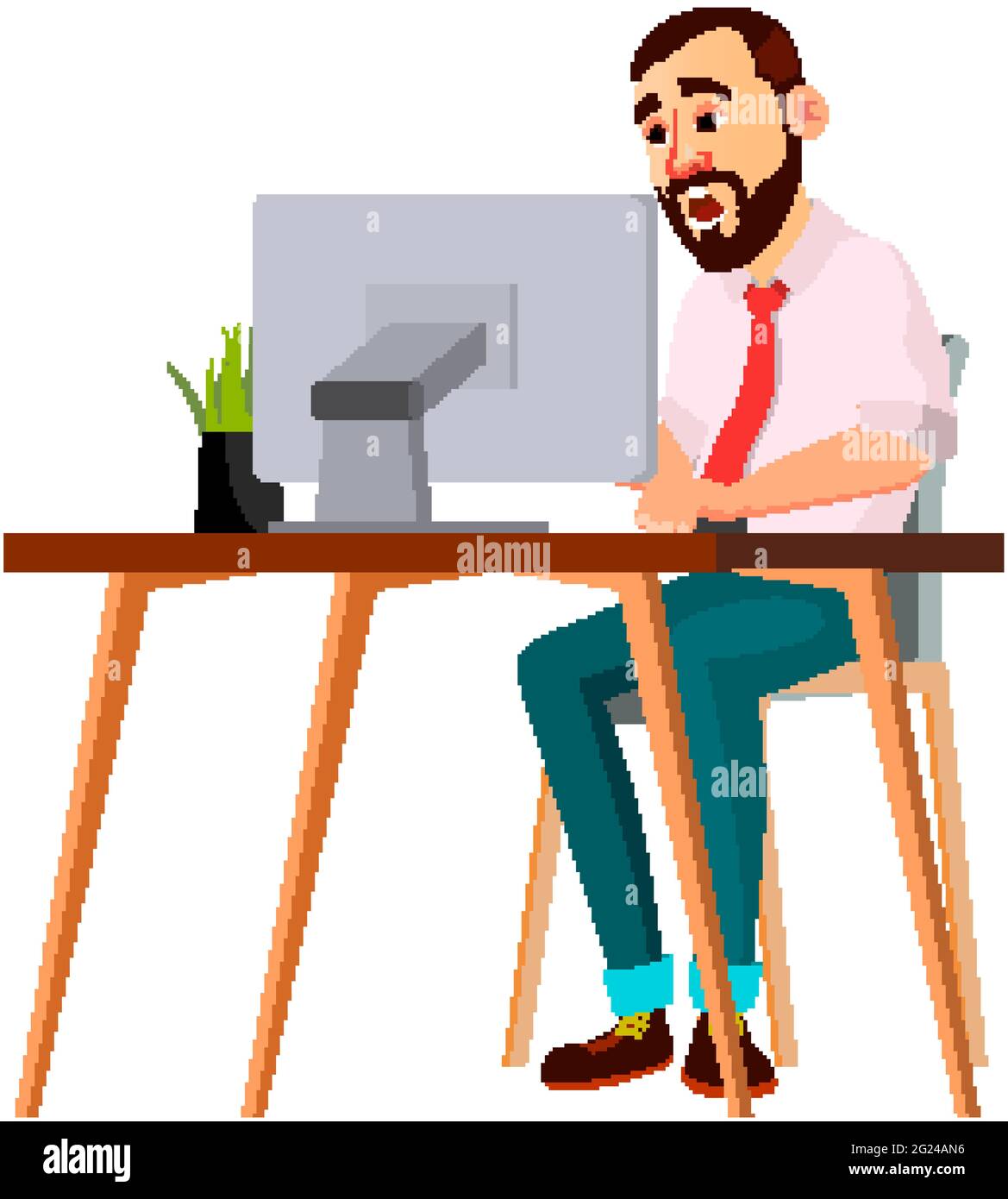 surprised man checking trade market on computer cartoon vector Stock Vector Image & Art - Alamy surprised man checking trade market on computer cartoon vector Stock Vector Image & Art - Alamy