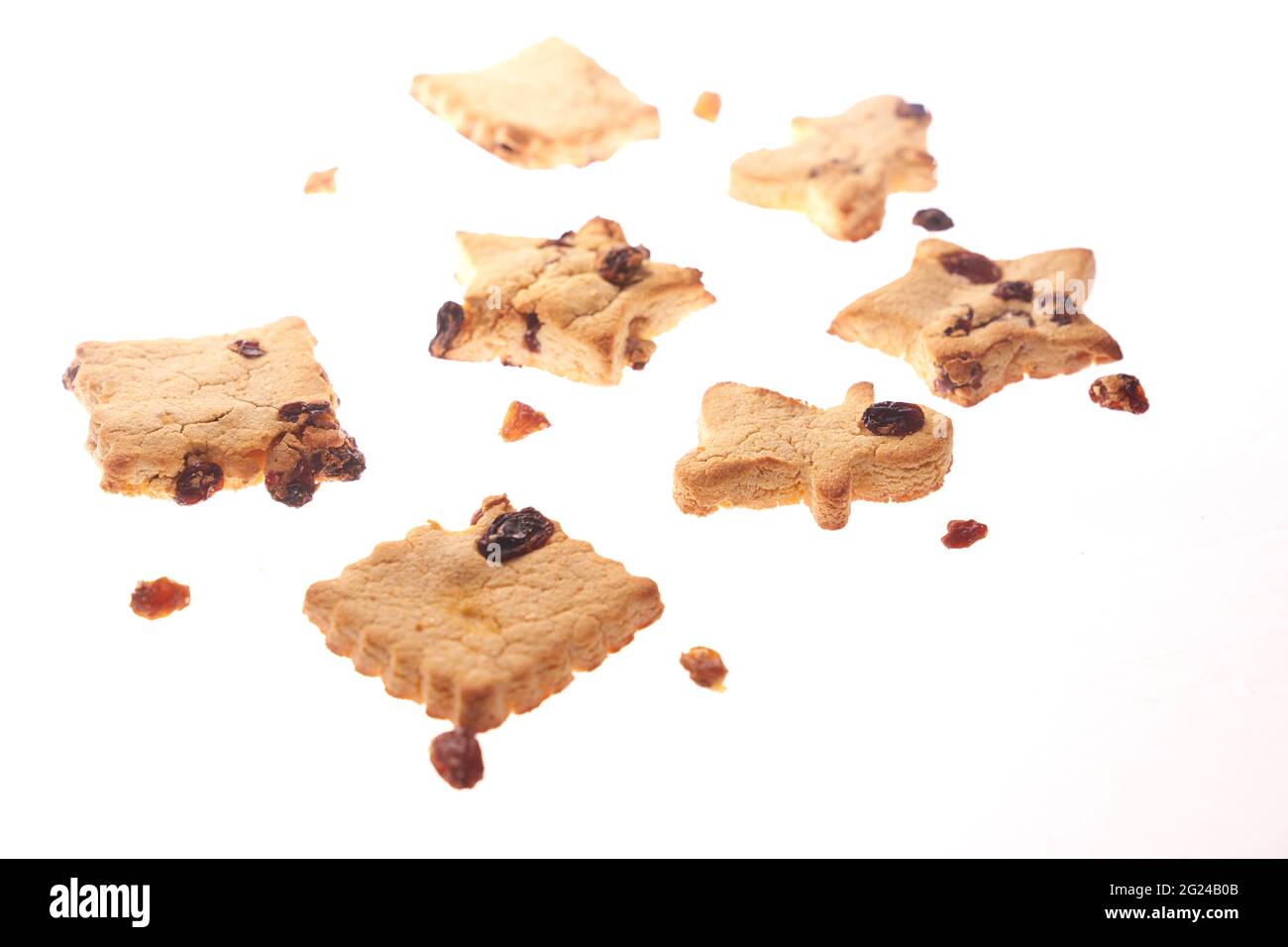 Cookies in different shapes, glutenfree, lactosefree, healthy dessert with dark chocolate and