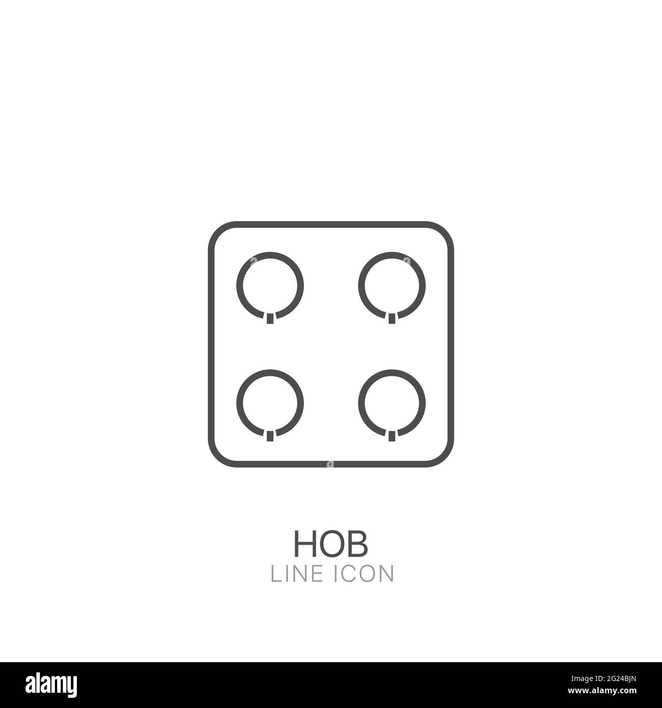 Hob outline simple vector icon. Editable stroke Stock Vector