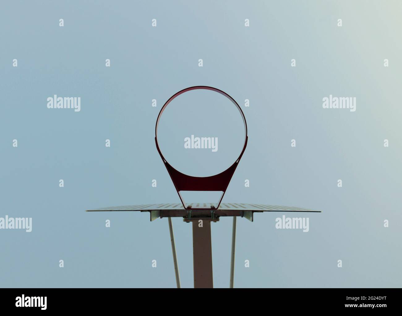 Breakaway basketball rim with clear sky Stock Photo