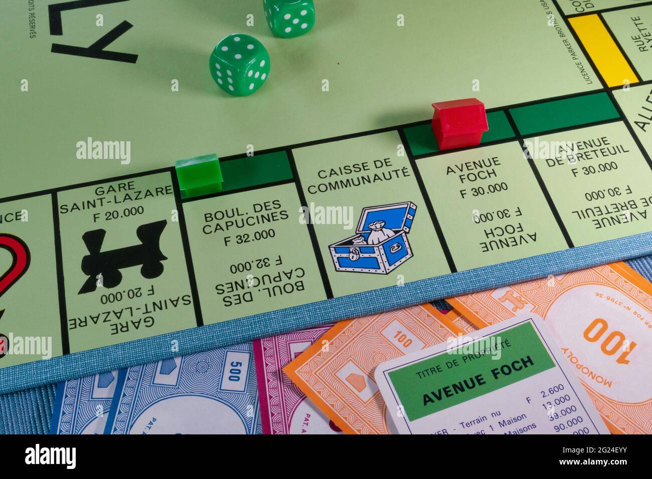 French language version of the Monopoly board game. Stock Photo