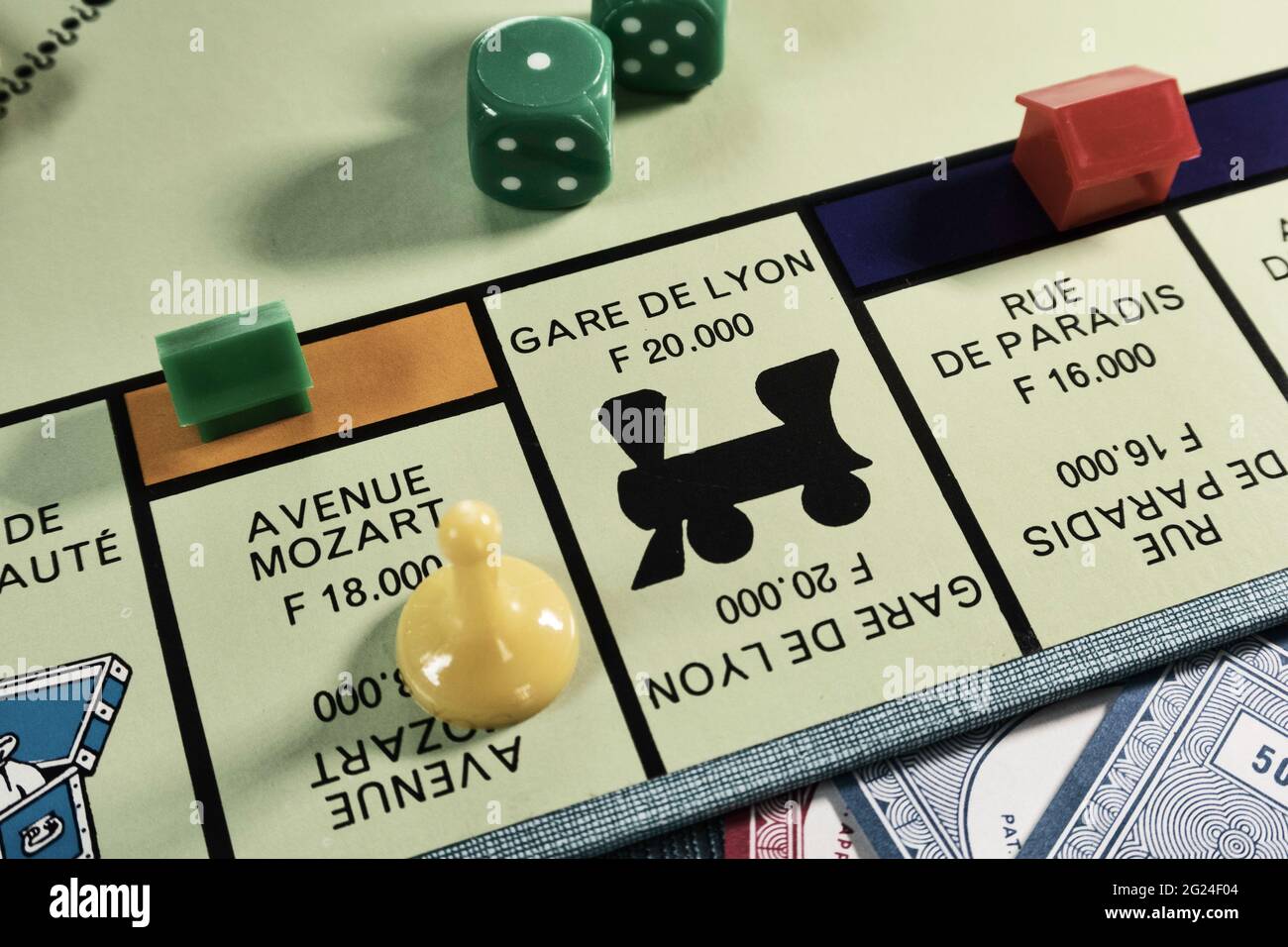 French language version of the Monopoly board game. Stock Photo