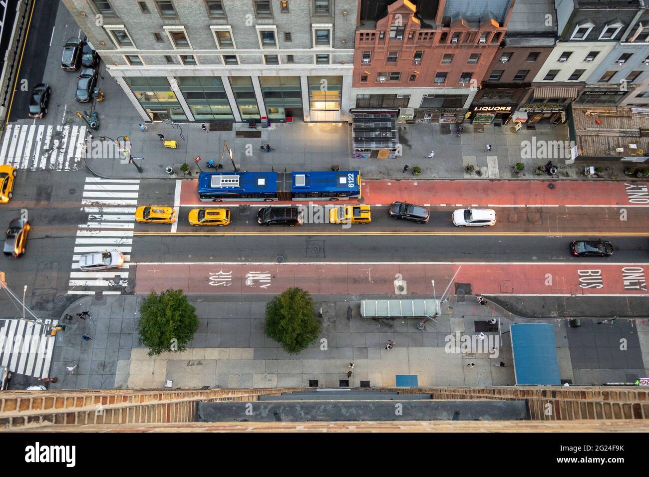 E. 34th Street scene from overhead in Murray Hill neighborhood, New York City, USA  2021 Stock Photo