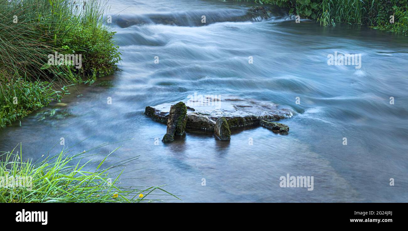 The River Avon at Daniels Well, Malmesbury, Wiltshire Stock Photo