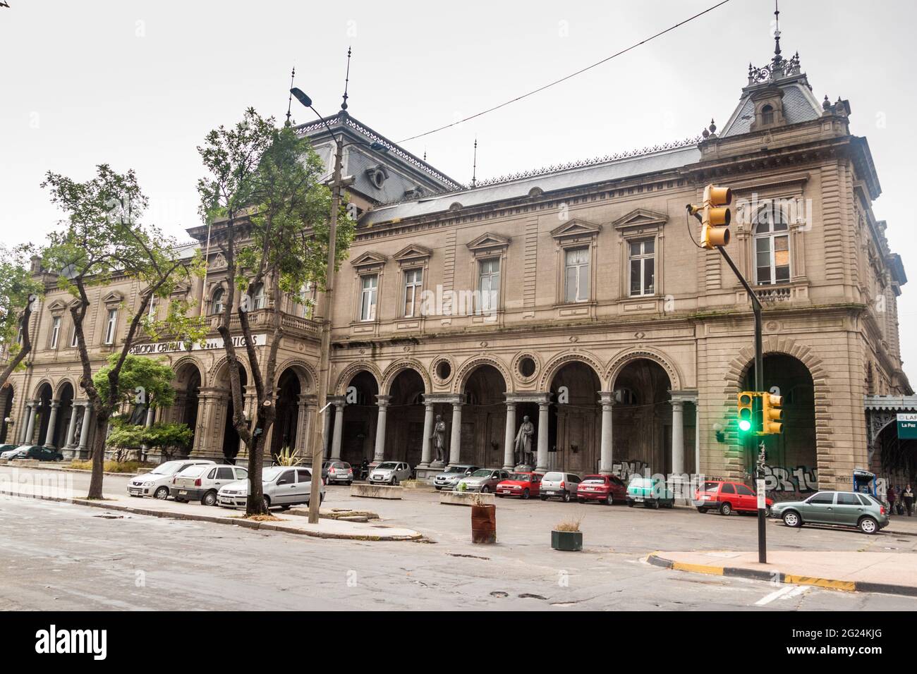 MONTEVIDEO, URUGUAY - FEB 19, 2015: Former main train station of Montevideo Stock Photo