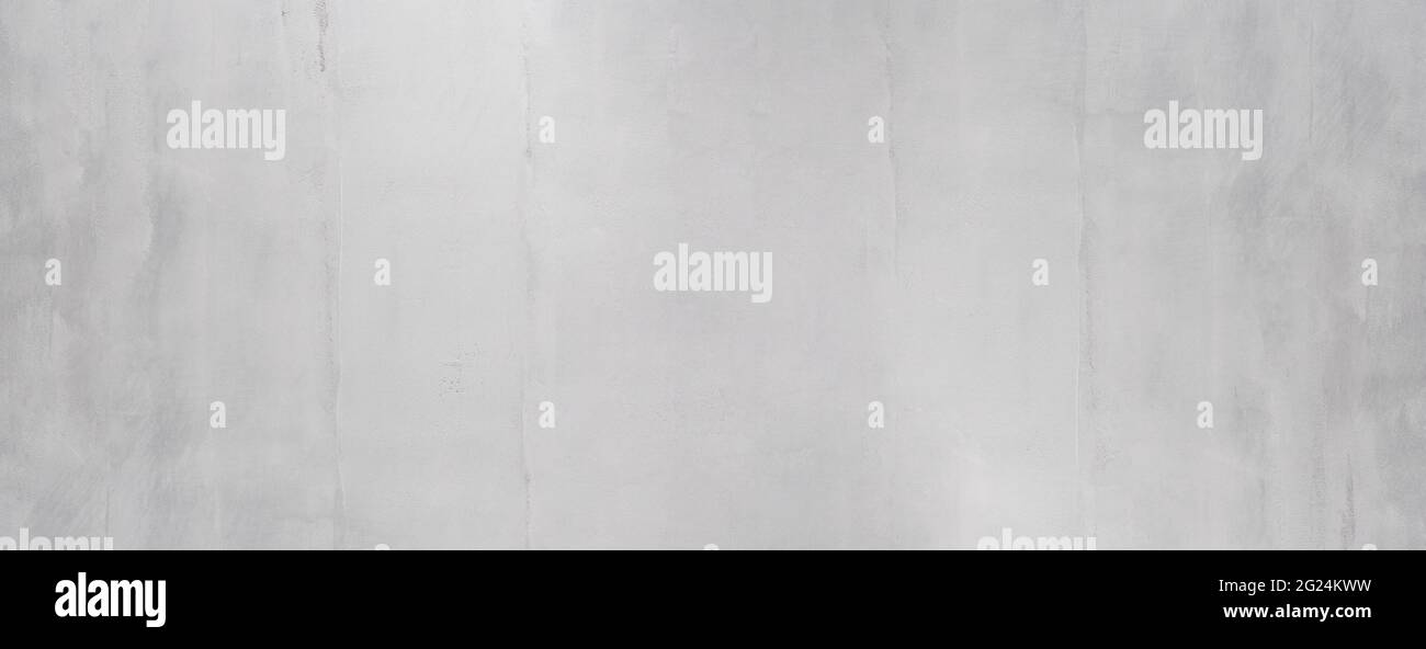 light gray weathered cement wall background texture in wide banner format Stock Photo