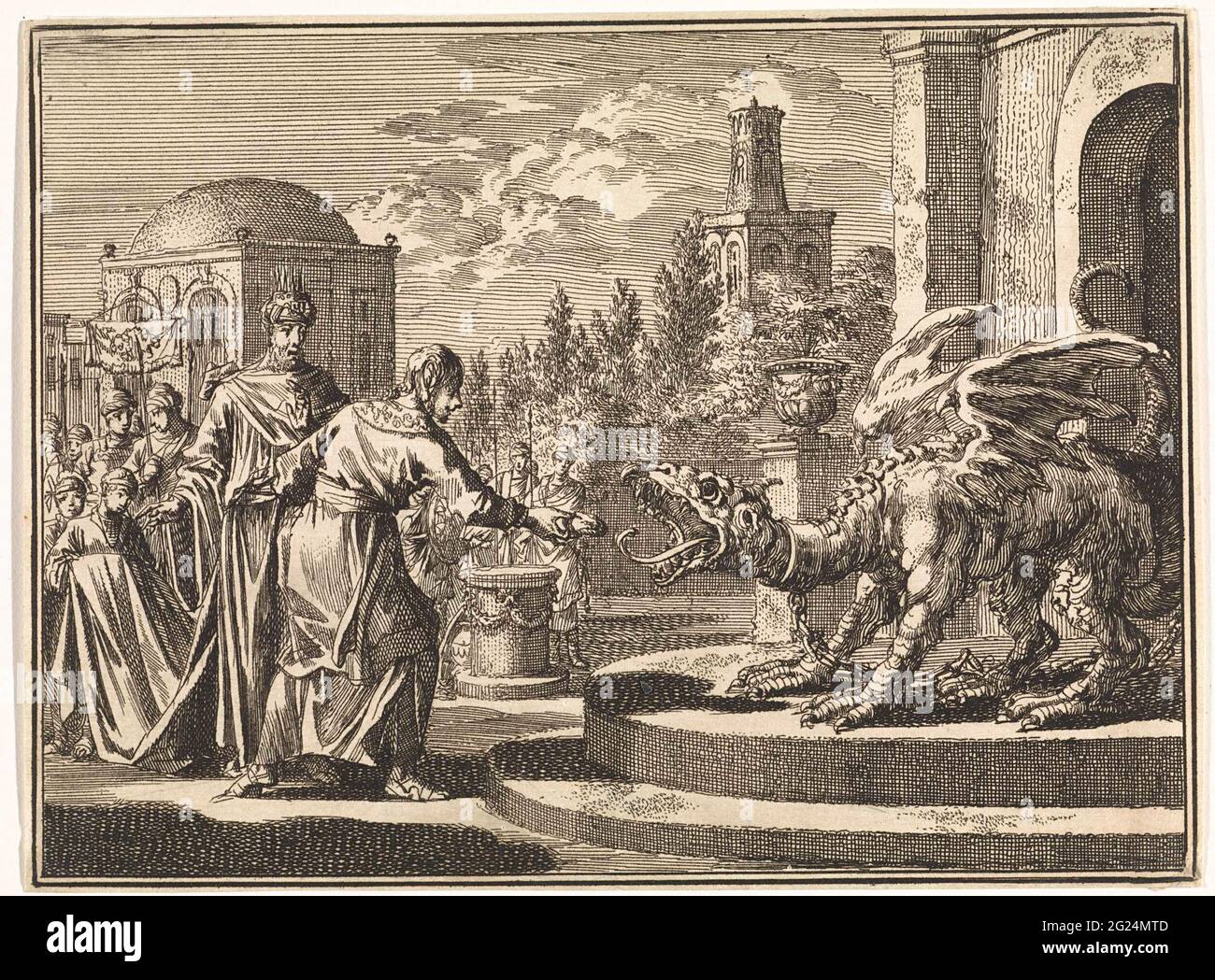Daniel kills the dragon in Babylon Stock Photo - Alamy