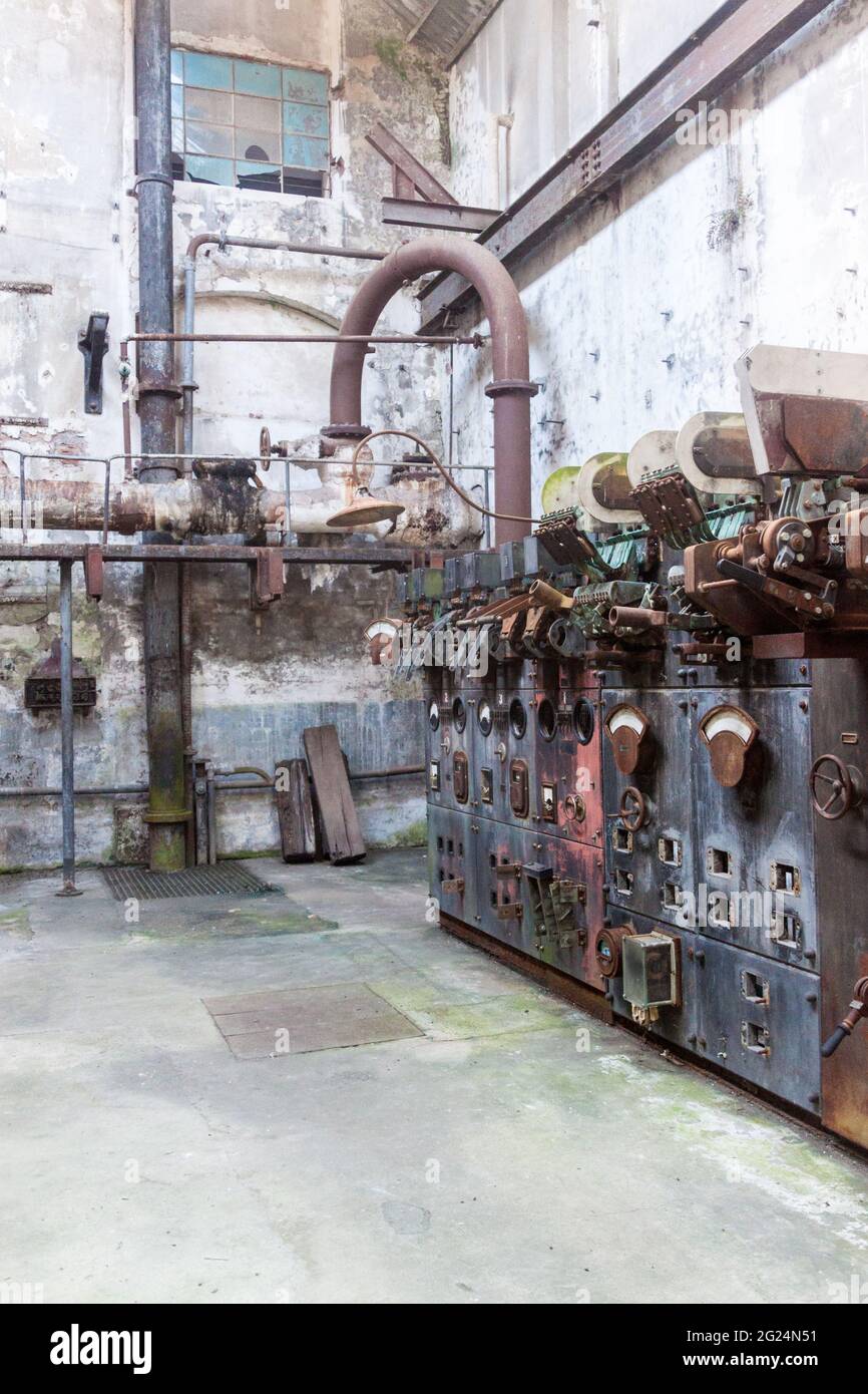 FRAY BENTOS, URUGUAY - FEB 18, 2015: Interior of a former meat factory, now Museum of Industrial Revolution. Stock Photo