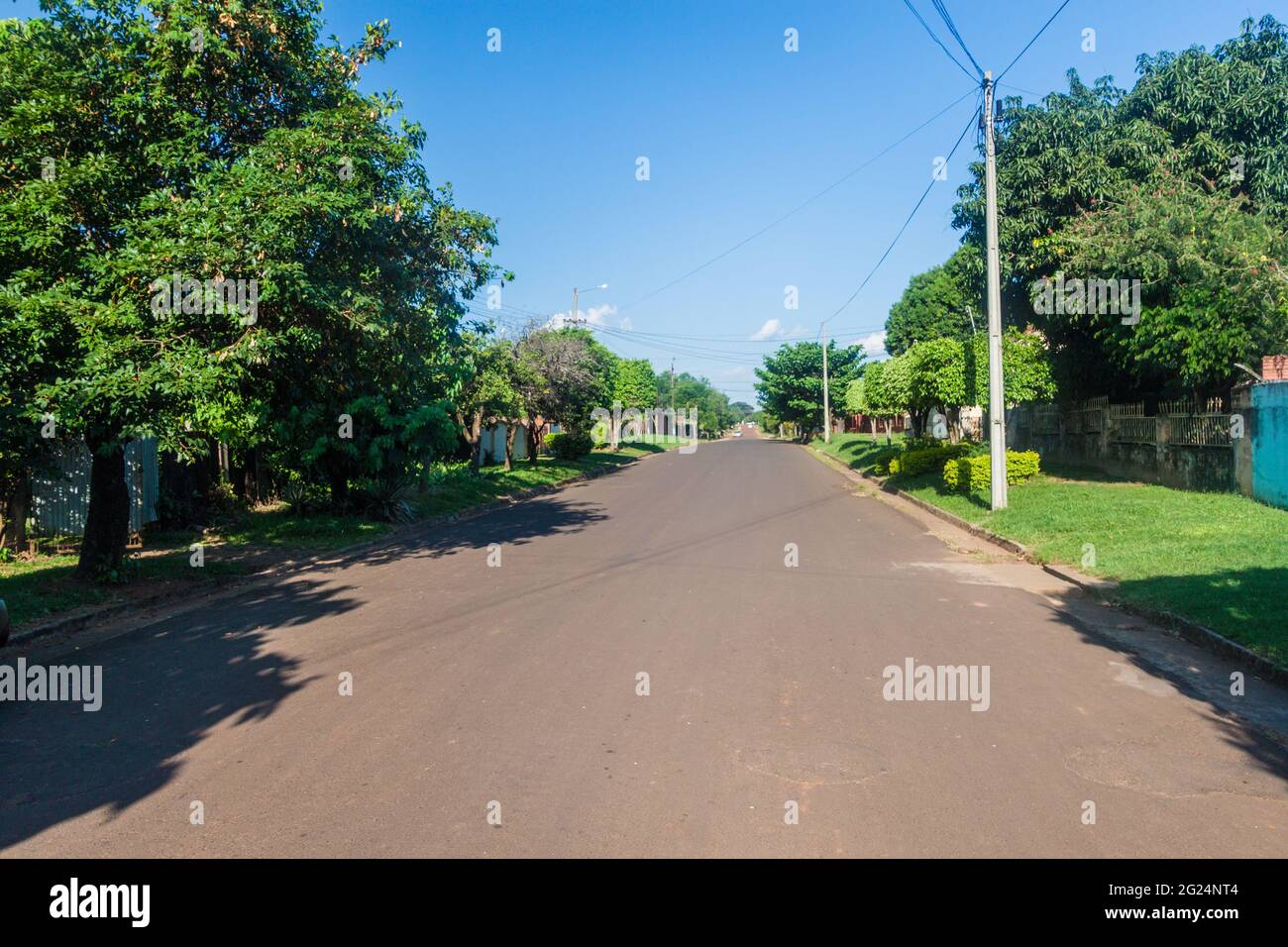 Street in Coronel Bogado town, Paraguay Stock Photo Alamy