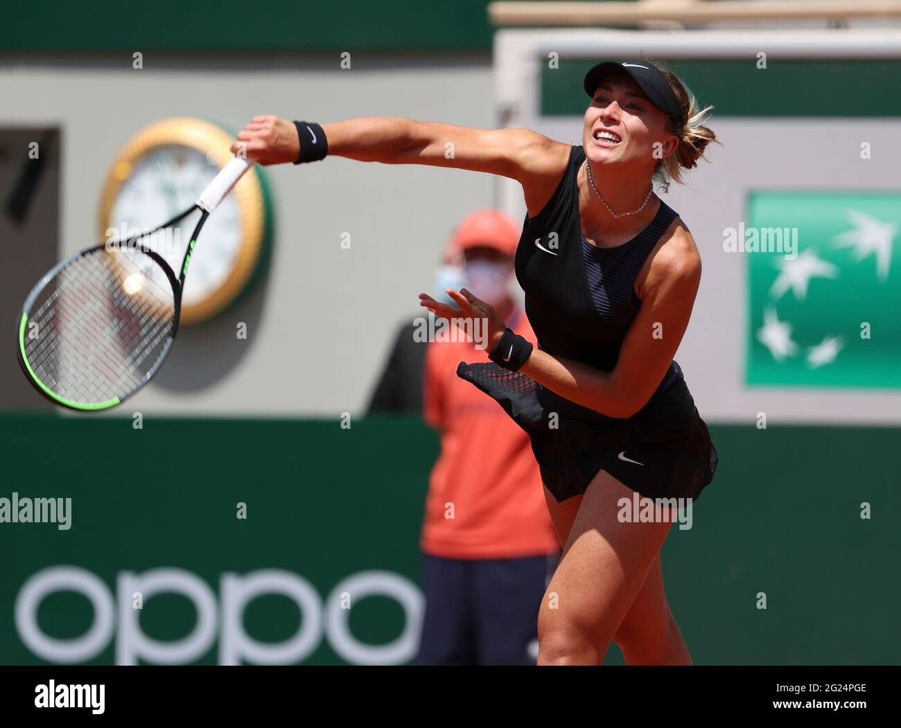 Paris, France, June 8, 2021 Paula Badosa of Spain during day 9 of the French Open 2021, Grand Slam tennis tournament on June 7, 2021 at Roland-Garros stadium in Paris, France - Photo Jean Catuffe / DPPI Stock Photo