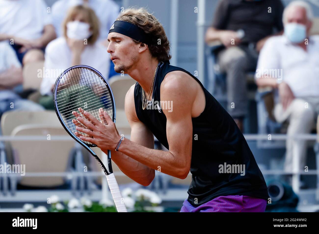 Paris France. 7th June 2021. Alexander Zverev from Germany at the 2021 French Open Grand Slam tennis tournament in Roland Garros Paris France. Frank Molter Alamy Live news Stock Photo Alamy