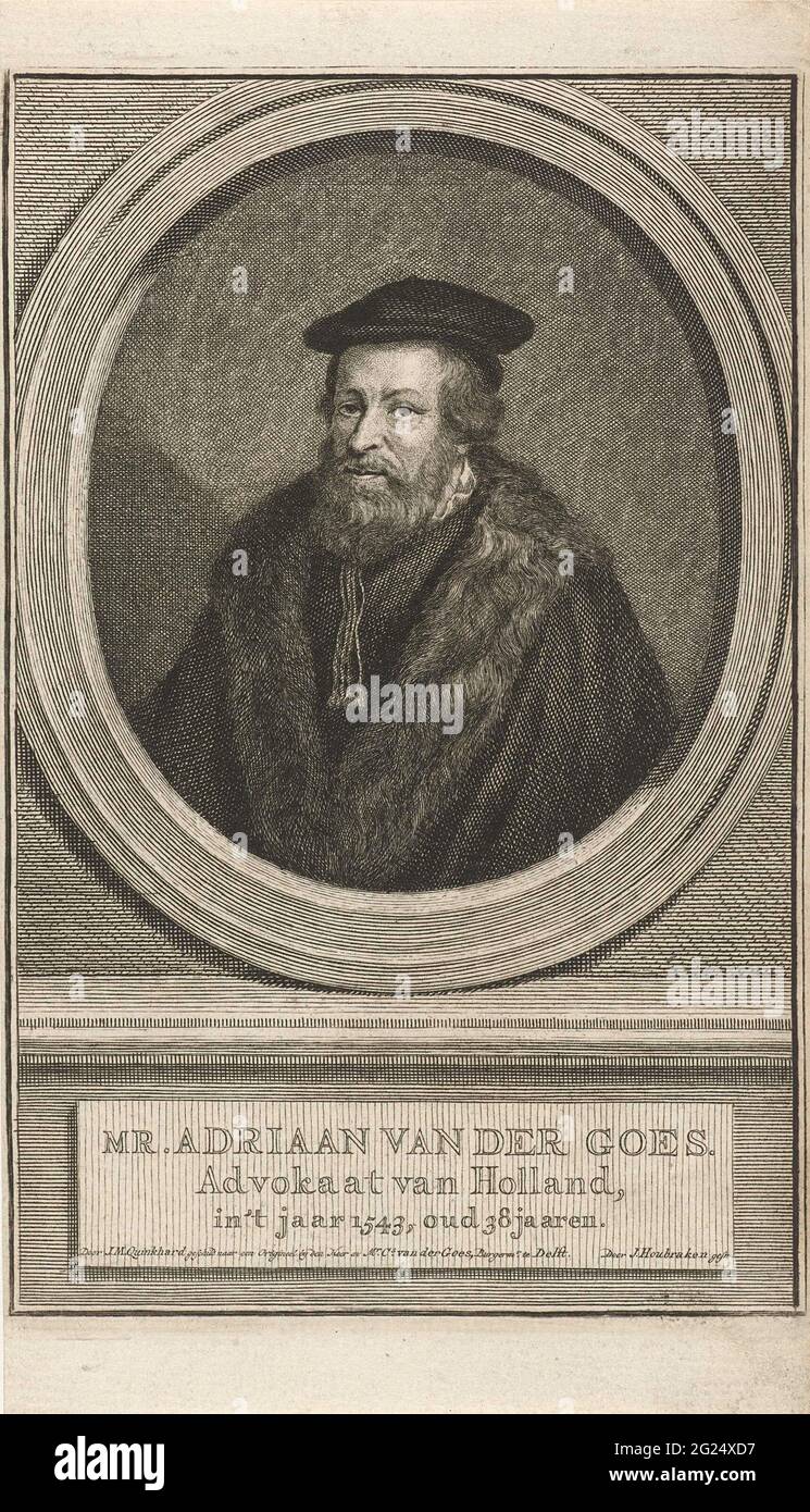 Portrait of Adriaan van der Goes; Mr. Adriaan van der Goes. Bust to the