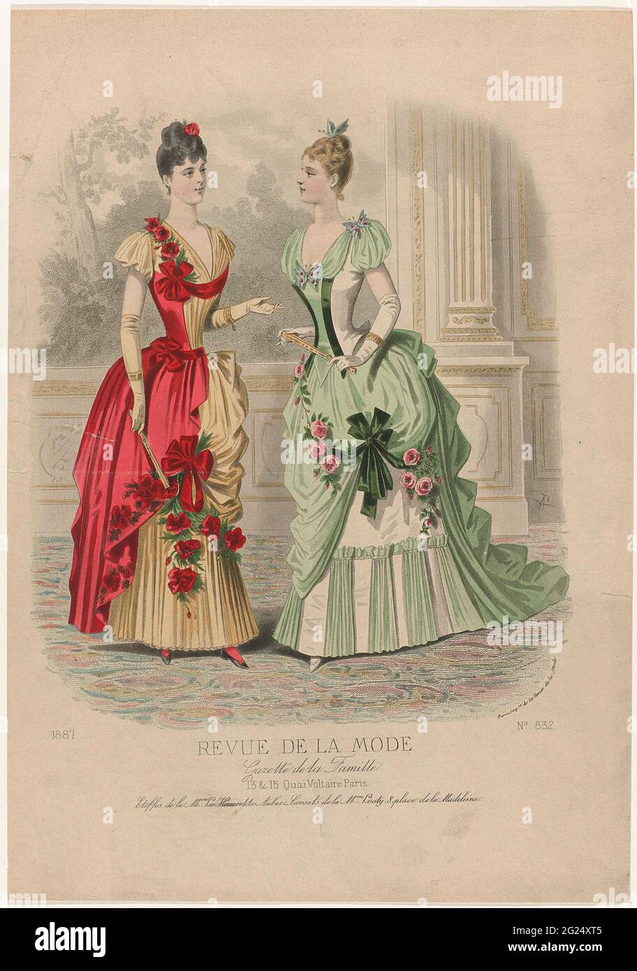 Revue de la fashion, Gazette de la Famille, 1887, No. 832: Etoffes