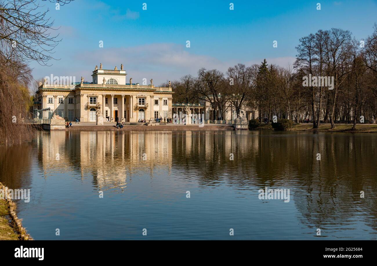 A picture of the Palace on the Isle in the Łazienki Park (Warsaw). Stock Photo