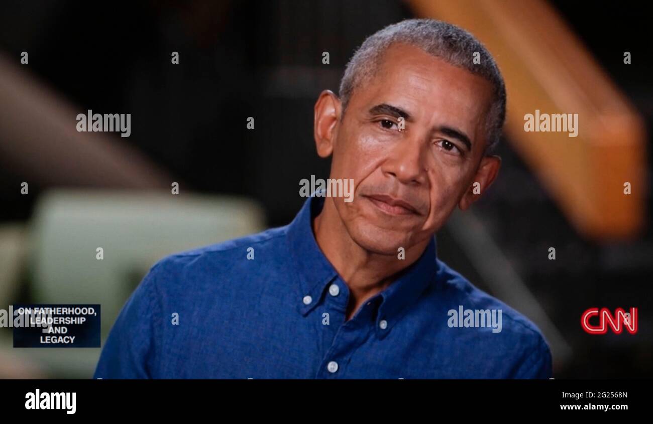 June 07, 2021, Chicago, Illinois, USA - President BARACK OBAMA sits for ...