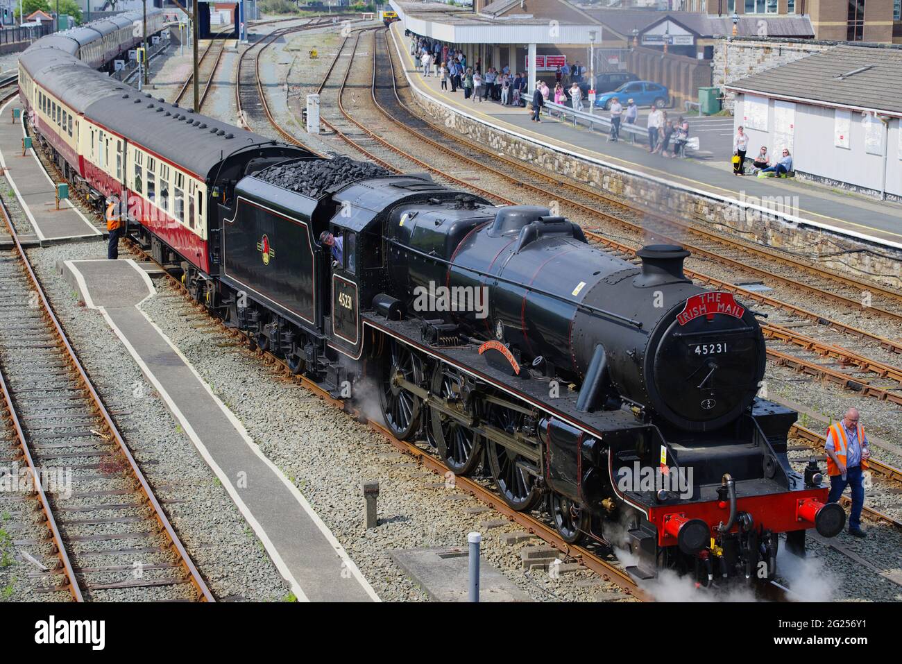 45231 The Sherwood Forester, Holyhead Station Stock Photo