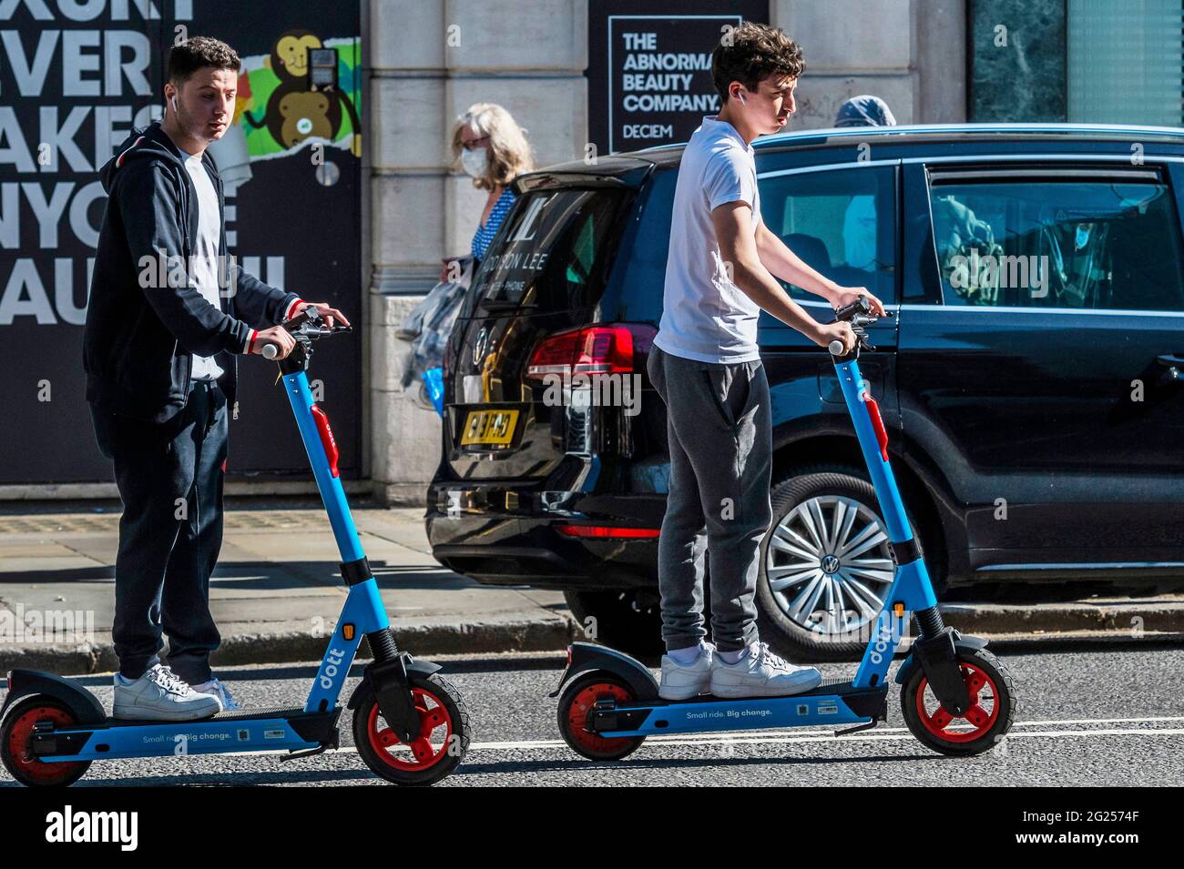 London, UK. 8th June, 2021. Electric scooters (escooters) are now