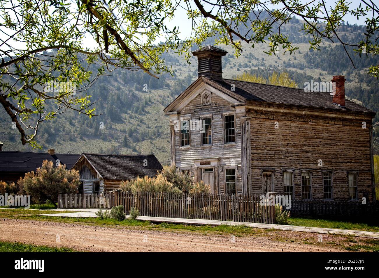 Wood siding on masonic lodge and schoolhouse in Bannack, Montana ghost ...