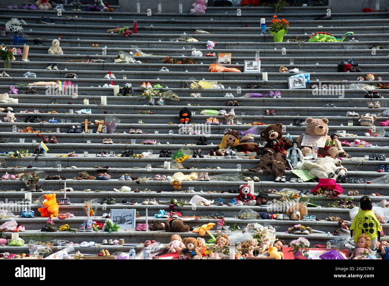 A memorial at Vancouver Art Gallery, honouring the 215 children whose