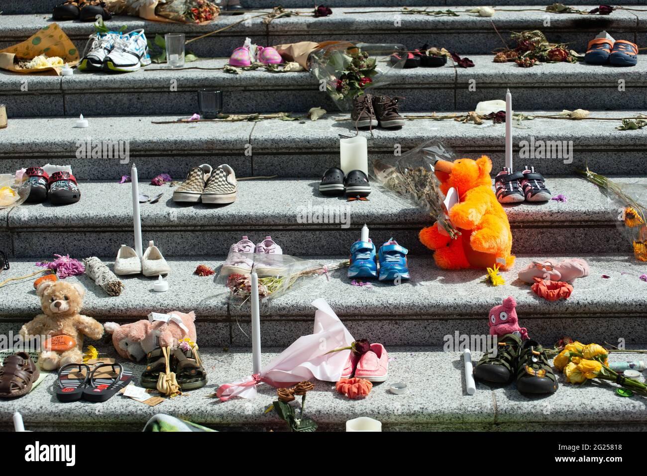 A memorial at Vancouver Art Gallery, honouring the 215 children whose