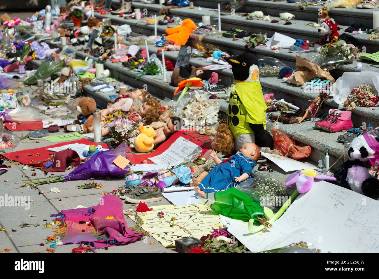 A memorial at Vancouver Art Gallery, honouring the 215 children whose