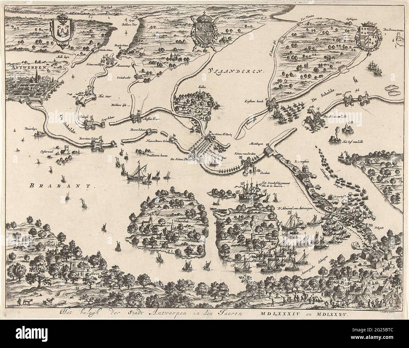 Siege from Antwerp in the 1584 and 1585; The investment of the Stadt