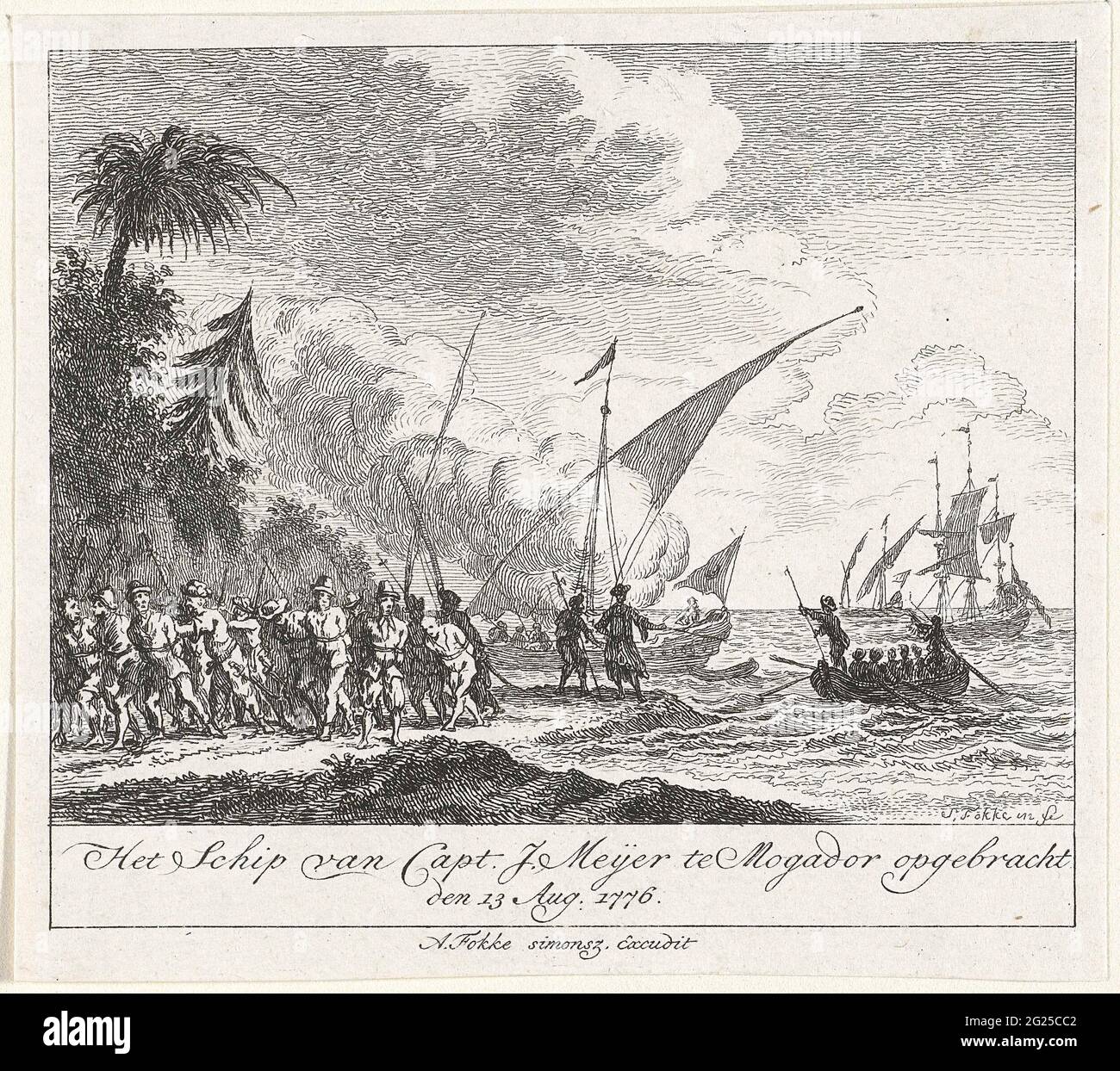 Ship Of Captain J. Meijer In Mogador Conquered, 1776; Capt Ship. J 