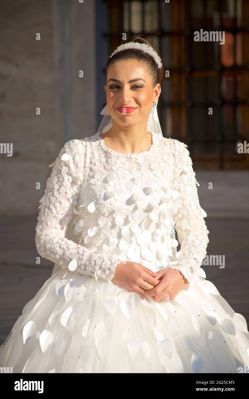Turkish woman in bridal wear. Istanbul, Tirkey Stock Photo