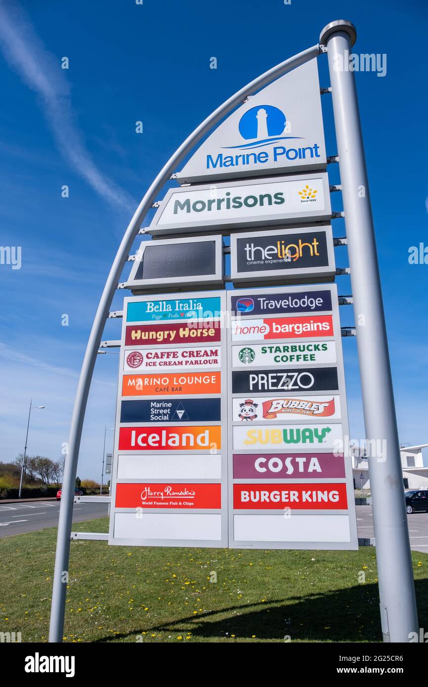Sign at entrance to Marine Point in New Brighton Wirral April 2021 Stock Photo