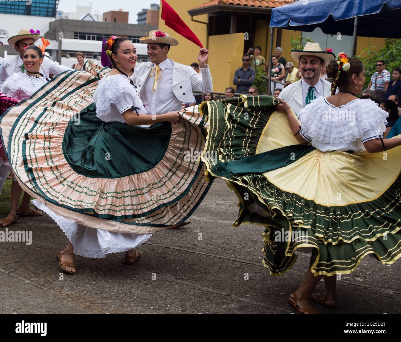 Traditional folk dancers perform in San José, Costa Rica Stock Photo
