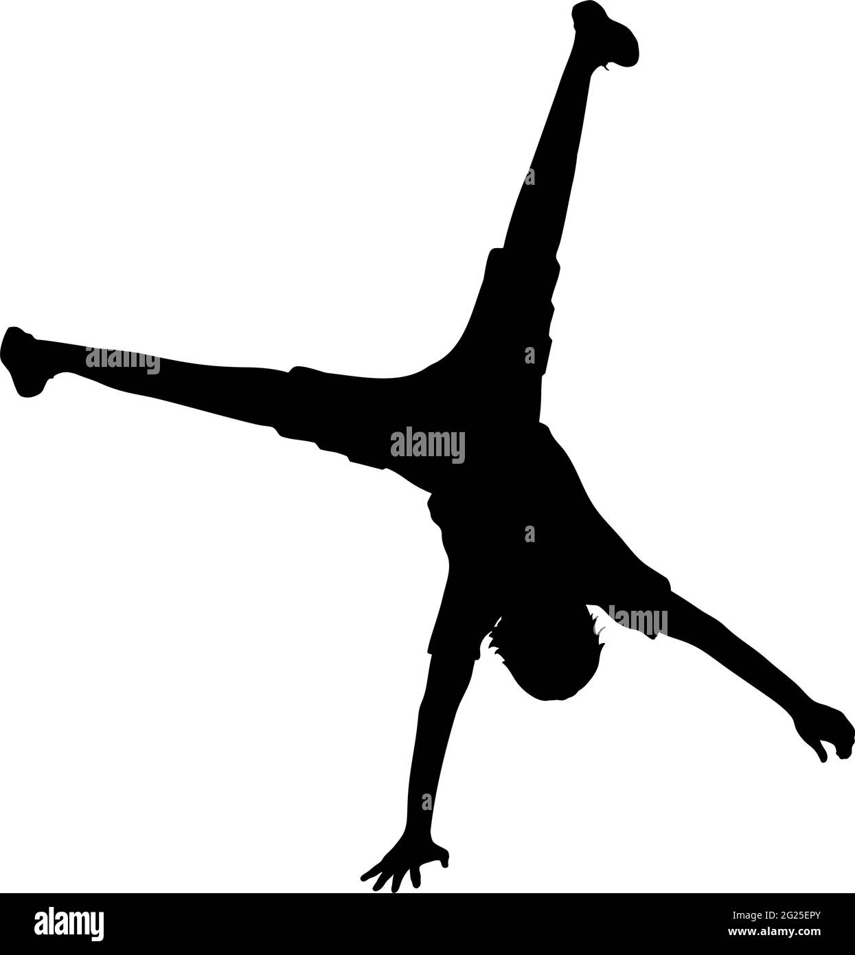 Gymnastics cartwheel silhouette Stock Vector Images Alamy