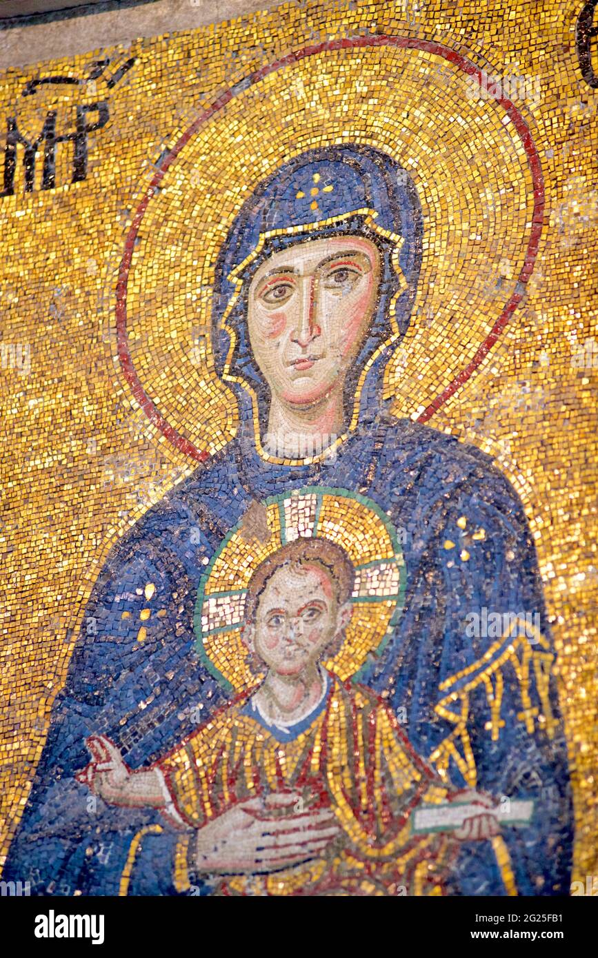 Detail of the Comnenus mosaic, Hagia Sophia (Turkish Ayasofya