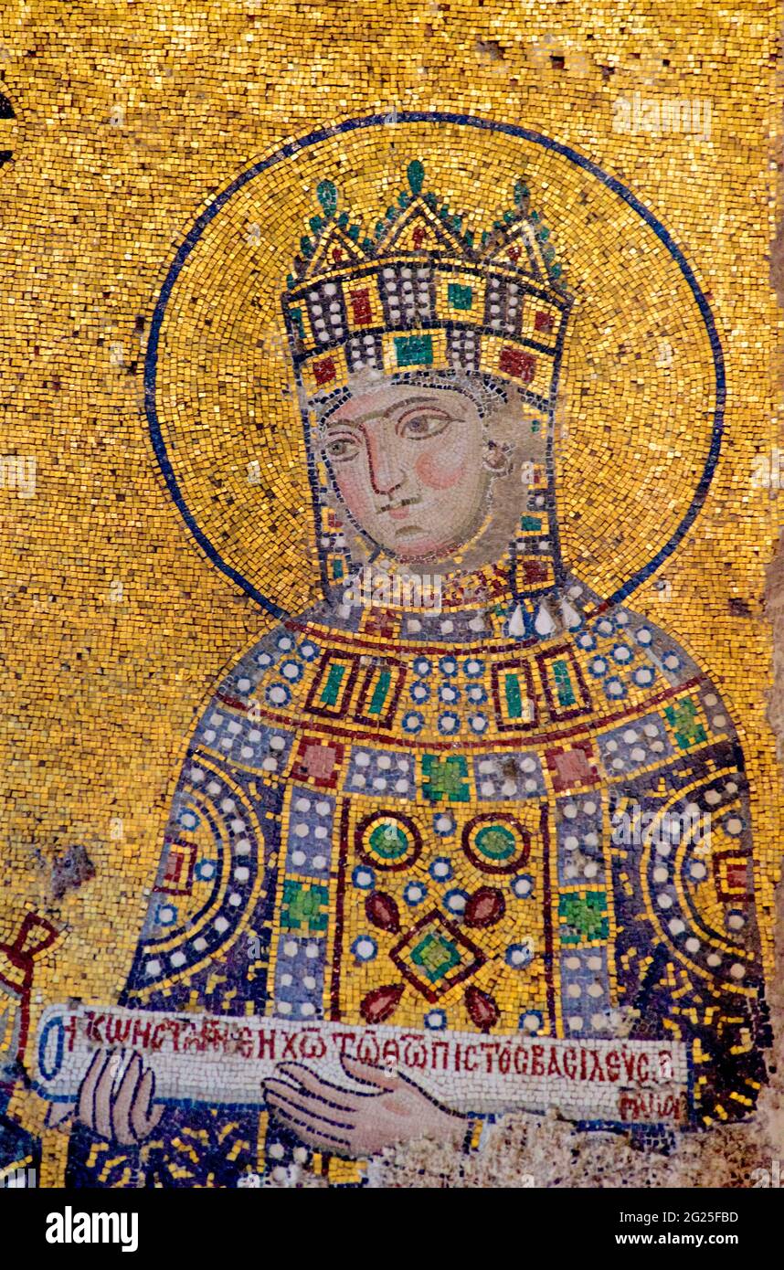 Detail of the Empress Zoe mosaic, Hagia Sophia (Turkish Ayasofya