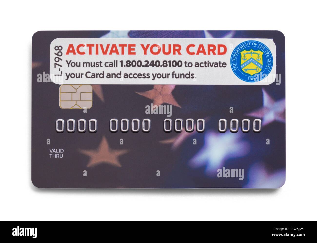 Economic Impact Payment Card Cut Out on White. Stock Photo