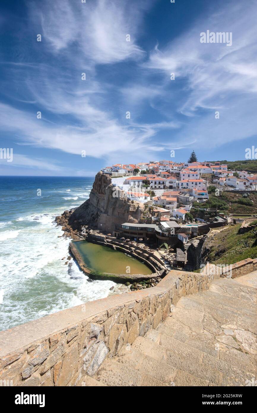 Landscape of Azenhas do Mar small village in the coastline Stock Photo