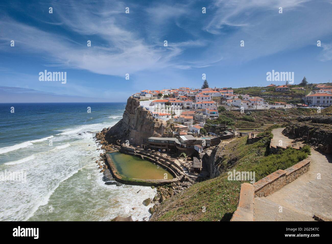 Landscape of Azenhas do Mar small village in the coastline Stock Photo