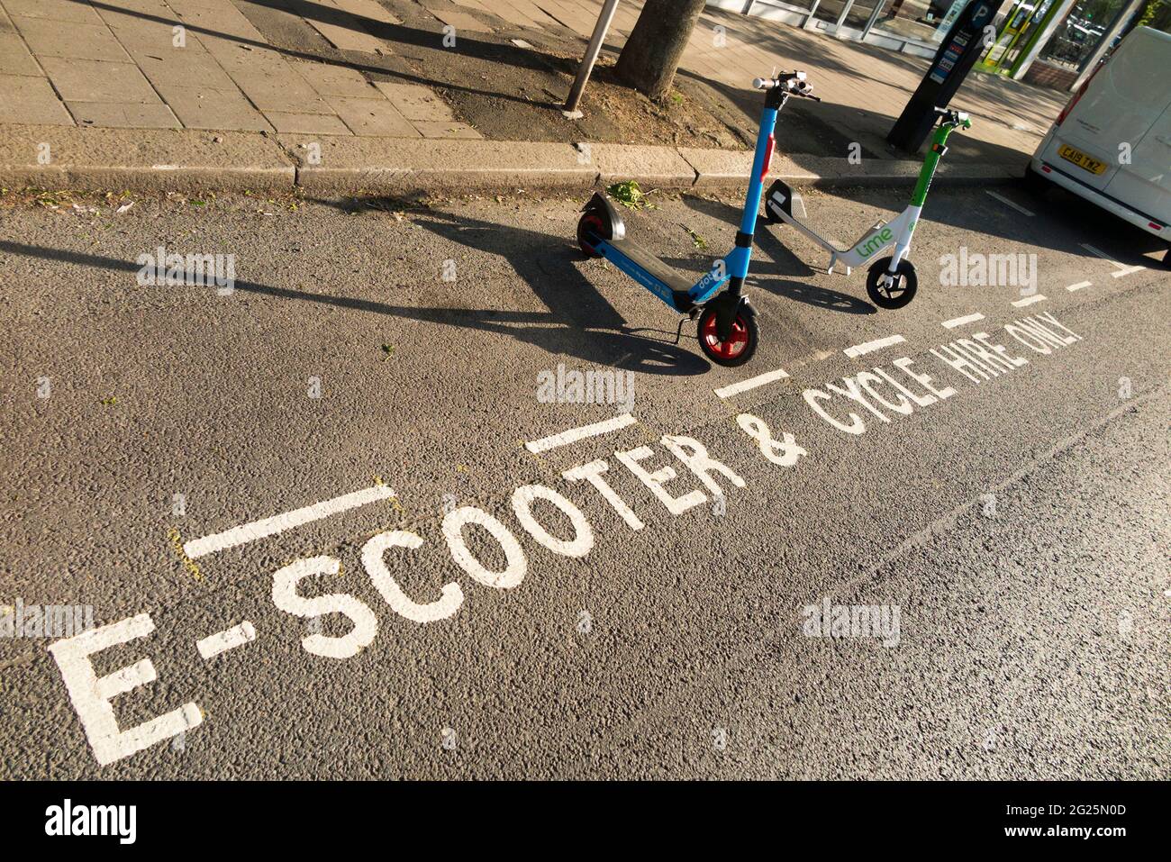 A new parking bay for E scooter / electric scooters for hire on the